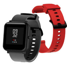 20 мм силиконовый ремешок для Xiaomi Huami Amazfit GTS ремешок для часов спортивный браслет для Amazfit GTR 42 мм Bip бит Смарт часы браслет 2024 - купить недорого