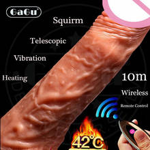 GaGu Telescópica Aquecimento Pênis Vibração Remoto Sem Fio de Carregamento USB Erótico Adulto Produtos Do Sexo Dildo Vibrador Brinquedos Sexuais Para A Mulher 2024 - compre barato