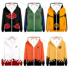 Sudadera con capucha de Naruto para hombre y mujer, ropa de calle con cremallera, divertida, Hip-Hop, con gráfico de moda Harajuku de los años 90 2024 - compra barato