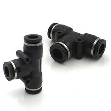 Black PE T Shape Push In Fittings  4mm 6mm 8mm 10mm 12mm Plastic Fittings Pneumatic Fittings Quick Couplings Plastic Connectors 2024 - buy cheap