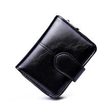 2021 Women Short Solid Wallets Luxury Brand Leather Buckle Wallet Multifunction Female Purse Zipper Hasp Student Coin Coin Purse 2024 - buy cheap