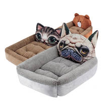 Fine joy Cute Animal Cat Dog Pet Beds Mats Teddy Pet Dog Sofa Pet Cat Bed House Big Blanket Cushion Basket Supplies 2024 - buy cheap