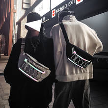 Chest Bag for Men Waist Bag Canvas Fanny Pack Boy Street Reflective Crossbody Pack Casual Travel Bags Hip Hop Shoulder Pack 2020 2024 - buy cheap