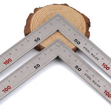 Regla de ángulo de acero inoxidable de 90 grados, regla Universal de medición de carpintería en forma de L, regla de ángulo recto multifuncional 2024 - compra barato