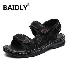 Genuine Leather Men Shoes Summer New Large Size Men's Sandals Outdoor Men Sandals Fashion Sandals Slippers Big Size 39-45 2024 - buy cheap