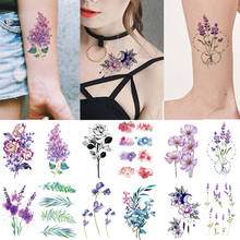 Fresh Lilac Flower Tatuajes Cover Hand Foot Tatouage Body Art Waterproof Temporary Flash FakeTattoo Stickers Taty for  Women 2024 - buy cheap