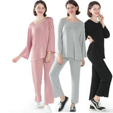 Повседневная Домашняя одежда размера плюс 6XL, свободный пижамный комплект из 2 предметов, комплект ночного белья для женщин, высокая эластичность, мягкая пижама, новое поступление 2024 - купить недорого