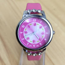 Reloj de cuarzo con patrón de flores de 5 colores para niñas, reloj de cuero para mujer, regalo de cumpleaños para estudiantes, reloj femenino Saati 2024 - compra barato