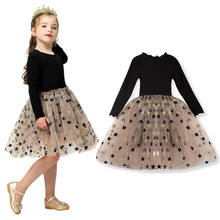 Kids Dresses For Girls Autumn Long Sleeve Sequined Star Dress Birthday Party Vestidos Ball Gown Children Dress Casual Wear 3-8T 2024 - buy cheap