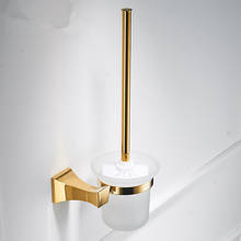 Frete grátis porta-escova dourado com design quadrado para banheiro 2024 - compre barato