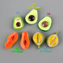 Kawaii Resin Cabochons Cute Fruit Avocado papaya durian Food DIY Clay Charms Fit Girls hair Jewelry Clip Phone Shell Photo DIY 2024 - buy cheap