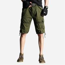 Calção cargo camuflada masculina, calções de verão estilo militar, de algodão, soltos, com bolsos, para homens grandes, za483 2024 - compre barato