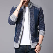 Covrlge Winter Thick Warm Sweater Men Patchwork Cashmere Wool Liner Zipper Coat Men Cardigan Jumpers Fleece Coats Men MWK014 2024 - buy cheap