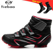 Tiebao Sapatilha Ciclismo Mtb Мужская зимняя обувь для велоспорта женские кроссовки для горного велосипеда теплые высокие самоблокирующиеся спортивные ботинки для велосипеда 2024 - купить недорого