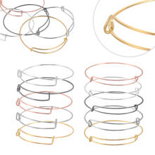 10pcs Expandable Bangle Bracelets Adjustable Wire Bracelets Child Adult Wrist Cuff Bangles for DIY Jewelry Making Findings 2024 - buy cheap