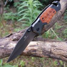 Tactical Folding Knife Portable Outdoor Camping Survival Pocket Knife 5cr15mov Blade Wood EDC Hunting Knives with Waist Clip 2024 - buy cheap