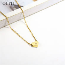 OUFEI stainless steel for woman Rose gold Heart shaped jewelry Zircon necklace Fashion Simple new2019 jewelry necklace wholesale 2024 - buy cheap