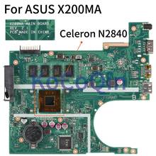 KoCoQin X200MA Laptop motherboard For ASUS F200M X200M X200MA N2840 4GB Mainboard Core SR1YJ Celeron REV:2.1 2024 - buy cheap