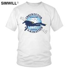 Camiseta masculina mergulho 100% algodão, camiseta de manga curta estampada estilo oceano 2024 - compre barato