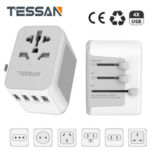 International Travel Adapter Power Outlet with 4 USB Charge Ports and Spare Fuse Universal Plug Electrical Socket 2024 - buy cheap