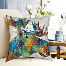 Colorful Moose Art-Confetti-By Sharon Cummings Pillow Case Printed Home Soft Throw Pillow Moose Pop Art Animal Animals 2024 - buy cheap