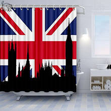 Londres britânico grande ben union jack cortina de chuveiro novidade reino unido bandeira cortinas do banheiro londres rua poliéster à prova dwaterproof água 2024 - compre barato