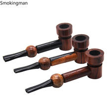Pipa de madera curvada hecha a mano, soporte de cigarrillo, junta de bambú, pipa de hierba, pipa de madera para fumar, pipa de tabaco 2024 - compra barato
