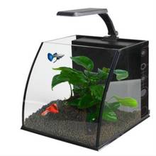 Mini-hogar pequeño sala de estar de vidrio creativo escritorio acuario ecológico Lazy Fish Goldfish Turtle Tank 2024 - compra barato