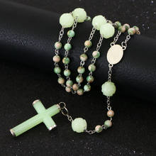 Collar religioso gótico con forma de cruz de Jesús, joyería para rezar, aleación luminosa, cuentas de Dios, colgante 2024 - compra barato