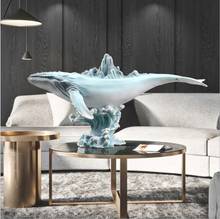 Chinese Creative FRP Whale Statues Ornaments Coffee Table Resin Sculpture Crafts Home Livingroom Desktop Figurines Decoration 2024 - buy cheap