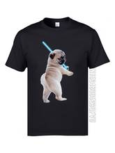 Camiseta para homens pug, camiseta com estampa digital 3d de desenho animado e animal, melhor presente de algodão puro 2024 - compre barato