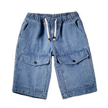 Denim Shorts Male Plus Size Jeans Shorts Men Bermuda Elastic Waist Band Straight Fit Breeches Men Cargo Shorts Spodenki Meskie 2024 - buy cheap