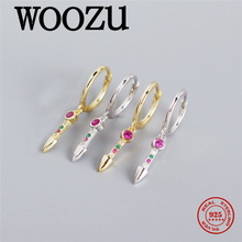 WOOZU-pendientes de plata de ley 925 con forma de bala para mujer, aretes colgantes, plata esterlina, estilo bohemio 2024 - compra barato