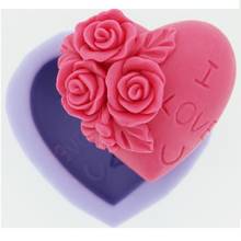Силиконовая форма для мыла «I LOVE U» в форме розового сердца на День святого Валентина, 3D форма для самостоятельного изготовления мыла, форма для сахарного ремесла, силиконовая форма для мыла 2024 - купить недорого