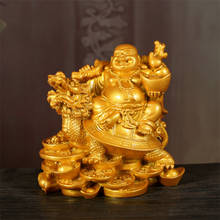 Estatua de Buda de risa de Dios de la riqueza de resina, Escultura Moderna, adornos de decoración del hogar, Feng Shui, dragón, Tortuga, figuritas, regalos 2024 - compra barato