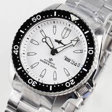 Imtft-relógio mecânico masculino com mostrador branco e safira, luminoso, à prova d'água, movimento nh36a, relógios automáticos, 200m 2024 - compre barato