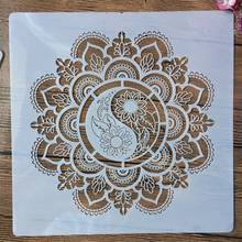 Taiji-plantillas de capas para pintura de pared, plantilla decorativa de 12x12 pulgadas con Mandala geométrico, para álbum de recortes, para colorear y grabar en relieve 2024 - compra barato