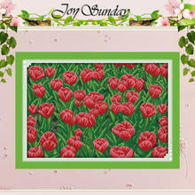 The Tulip Garden Counted Cross Stitch 11CT 14CT Cross Stitch Set wholesale Scenery Cross-stitch Kit Embroidery Needlework 2024 - buy cheap