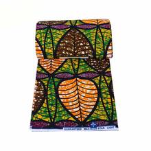 2019 tecido com estampa de folhas coloridas, tecido com estampa de cera real ankara panha 2024 - compre barato