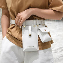Pochete feminina de couro, bolsa de cinto com maré popular bolsa de cintura pendurada feminina bolsa de peito de menina 2024 - compre barato