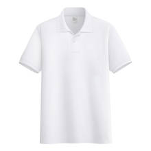 AOLIWEN Men white 65% cotton polo shirt button solid color short sleeve summer 2021 sweat absorbent soft tight fit polo shirt 2024 - buy cheap