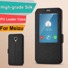 Funda para Meizu MX5 MX 5, PU para 5 meizu Funda de cuero, funda de teléfono con ventana abierta para MEIZU MX5e, MX 5E, 5 E, funda abatible para meizu M X5 2024 - compra barato