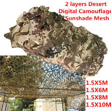 1.5X5M,1.5X10M Hunting Camo Net Desert Digital Camouflage Netting Hunting Blind Camping Sun Shelter Car Cover House Decoration 2024 - buy cheap