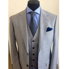 Ternos masculinos lapela padrinho de casamento, feito sob medida, 3 peças (jaqueta + calça + colete + gravata) 2024 - compre barato