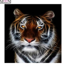 Mooncresin 5d pintura "cabeça de tigre" diy pintura diamante "quadrado completo/broca redonda bordado ponto cruz 5d decoração de casa presente com contas, 2024 - compre barato