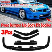 3pcs Car Front Bumper Splitter Lip Spoiler Splitter Deflector Lips Cover Trim Body Kit For Subaru Impreza WRX Sti S204 2006-2007 2024 - buy cheap