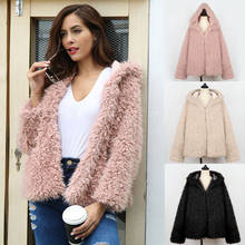 LANSHIFEI F0275 Elegant Faux Fur Coat Women Autumn Winter Warm Soft Zipper Fur Jacket Female Plush Overcoat Casual Teddy Pocket 2024 - buy cheap