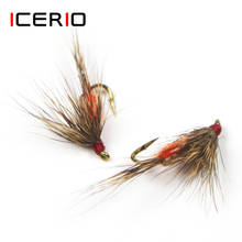 ICERIO-señuelo de pesca con mosca, 10 Uds., Caddis, seco, gancho de bebida, trucha 2024 - compra barato