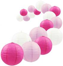 18Pcs Premium Pink Paper Lantern Set Reusable Hanging Decorative Japanese Chinese Paper Lantern for Birthday Wedding Baby Shower 2024 - buy cheap