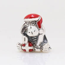 Cuentas de plata 925 auténtica, accesorio de Winnie the Pooh, rojo, Navidad, Donkey Eeyore, compatible con Pulsera Original, colgante para collar 2024 - compra barato